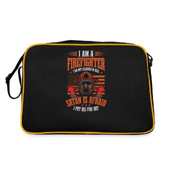 4 juillet Pompier Satan peur éteindre le feu - Sac Retro - noir/or - Dos