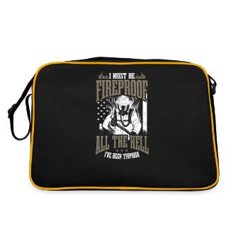 4th July Firefighter Must Be Fireproof All Hell - Retro Bag - black/gold - Back