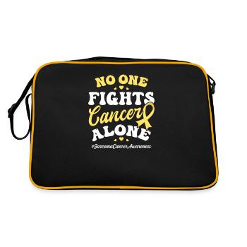 Sarcoma Cancer No One Fights Cancer Alone - Retro Bag - black/gold - Back