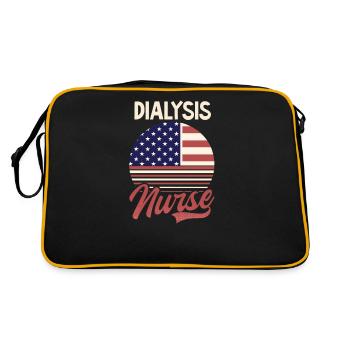 Dialysis Tech American Nurse US Flag 4th July - Retro Bag - black/gold - Back
