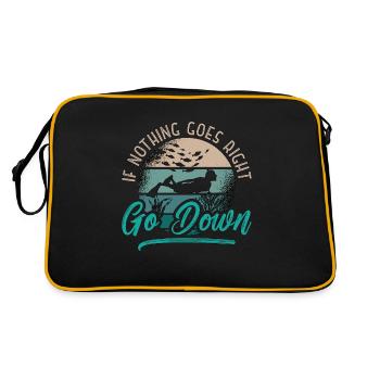 Apnoe Freitaucher Freitauchen Tauchen Geschenk - Retro Tasche - Schwarz/Gold - Hinten