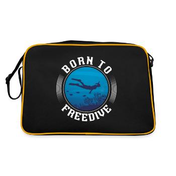 Apnoe Freitaucher Freitauchen Tauchen Geschenk - Retro Tasche - Schwarz/Gold - Hinten