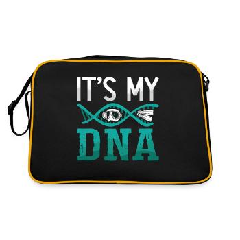 Apnoe Freitaucher Tauchen Freitauchen Geschenk - Retro Tasche - Schwarz/Gold - Hinten