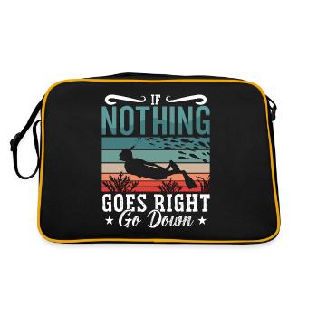 Apnoe Freitaucher Tauchen Freitauchen Geschenk - Retro Tasche - Schwarz/Gold - Hinten