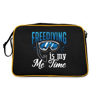 Apnoe Freitauchen Freitaucher Tauchen Geschenk - Retro Tasche - Schwarz/Gold - Hinten