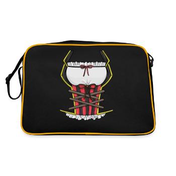 Kostüm Piraten Braut Seeräuber Fasching Karneval - Retro Tasche - Schwarz/Gold - Hinten