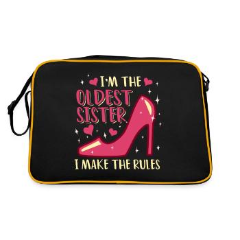 I'm The Oldest Sister I Make The Rules - Retro Tasche - Schwarz/Gold - Hinten