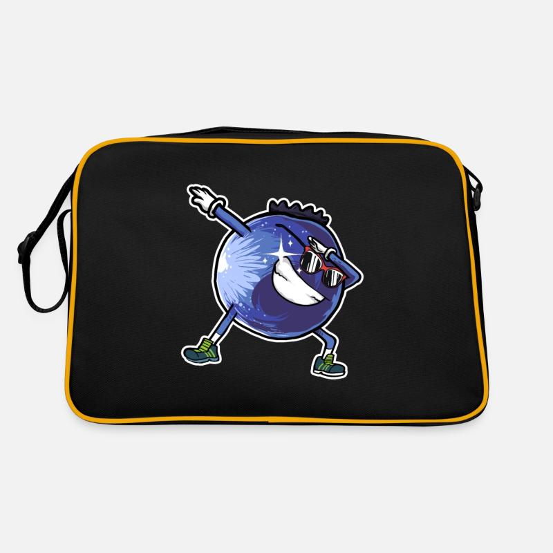 Dabbing Blueberry Früchte Blaubeere Heidelbeere Retro Tasche