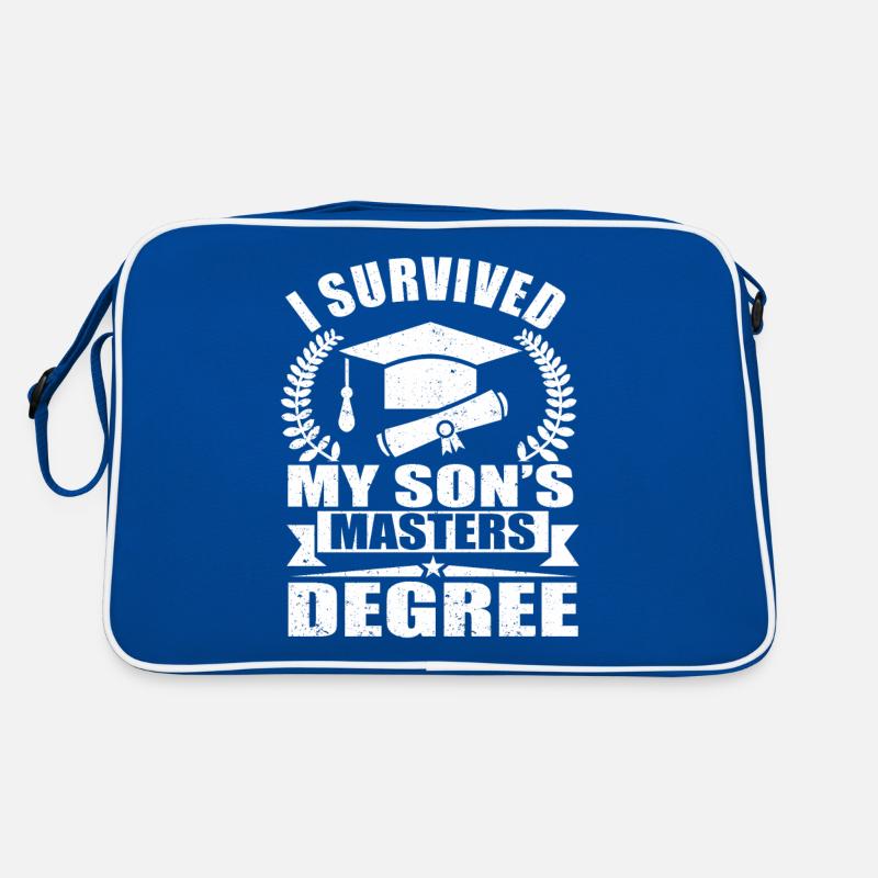 I Survived My Son's Master Degree Schulabschluss Retro Tasche