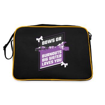 Burnouts Or Bows Gender Reveal Party - Retro Bag - black/gold - Back