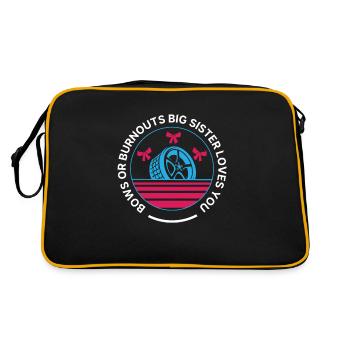 Burnouts Or Bows Gender Reveal Party - Retro Bag - black/gold - Back