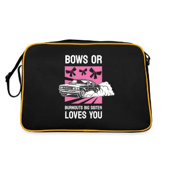 Burnouts Or Bows Gender Reveal Party - Retro Bag - black/gold - Back