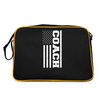 American Flag Coach 4. Juli Amerikanische Flagge - Retro Tasche - Schwarz/Gold - Hinten