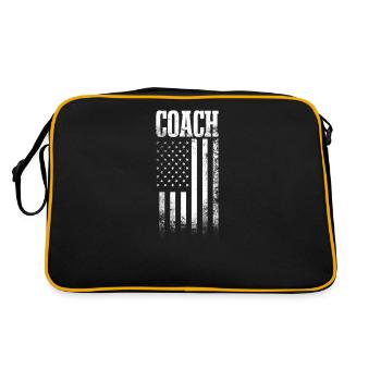 American Flag Coach 4. Juli Amerikanische Flagge - Retro Tasche - Schwarz/Gold - Hinten