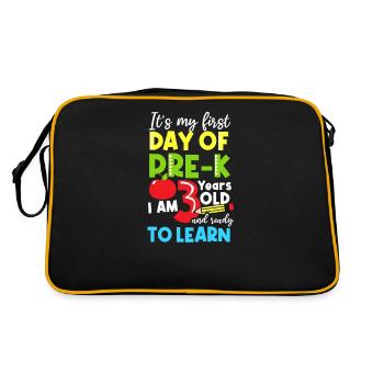 First Day Of School Pre-K Ready To Learn - Retro Bag - black/gold - Back