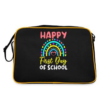 First Day Of School Happy First Day Rainbow - Retro Bag - black/gold - Back
