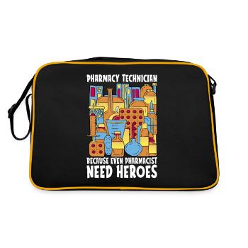 Pharmacy Technician Technician Pharmacy Gift - Retro Bag - black/gold - Back