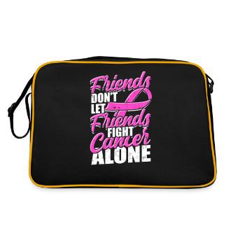 Freunde lassen Freunde nicht alleine gegen Krebs kämpfen - - Retro Tasche - Schwarz/Gold - Hinten