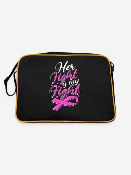 Son combat est mon combat - combattant du cancer du sein - Sac Retro - noir/or - Dos