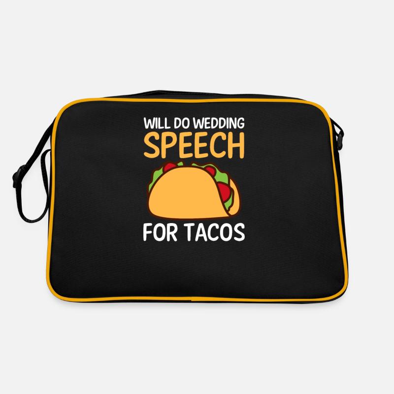 Redner wird Hochzeitsrede für Tacos halten Retro Tasche