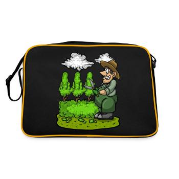 Garden Gardener Cut Hedge Middle Finger Gardening - Retro Bag - black/gold - Back