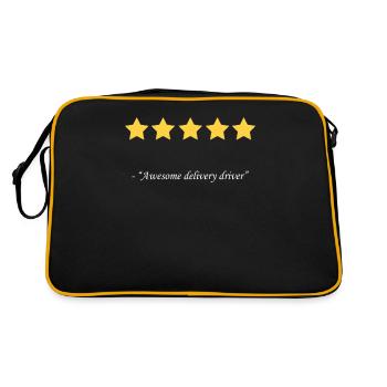 Delivery Driver Funny Stars Quote - Retro Bag - black/gold - Back