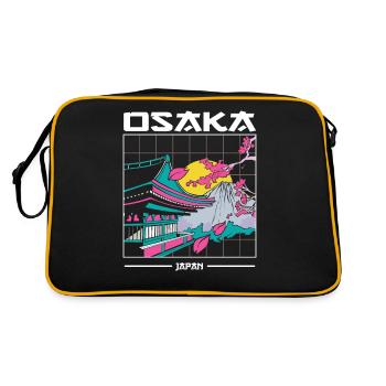 Osaka Japan 80s Aesthetic Art - Retro Bag - black/gold - Back