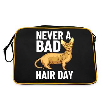 Sphynx Katze Sphinx Haarloses Kätzchen Ägypten - Retro Tasche - Schwarz/Gold - Hinten