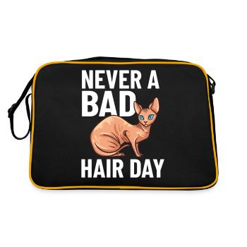 Sphynx Katze Sphinx Haarloses Kätzchen Ägypten - Retro Tasche - Schwarz/Gold - Hinten