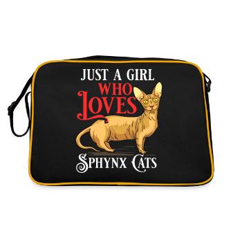Sphynx Katze Sphinx Haarloses Kätzchen Ägypten - Retro Tasche - Schwarz/Gold - Hinten