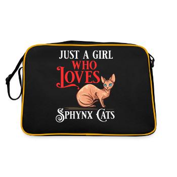 Sphynx Katze Sphinx Haarloses Kätzchen Ägypten - Retro Tasche - Schwarz/Gold - Hinten