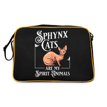 Sphynx Katze Sphinx Haarloses Kätzchen Ägypten - Retro Tasche - Schwarz/Gold - Hinten