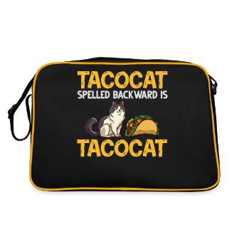 Tacocat Taco Cat Kitten Fast Food - Retro Bag - black/gold - Back