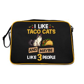 Tacocat Taco Cat Kitten Fast Food - Retro Bag - black/gold - Back