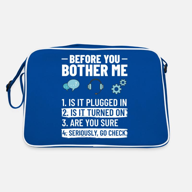 Tech Support IT Technischer Hilfe Helpdesk Retro Tasche