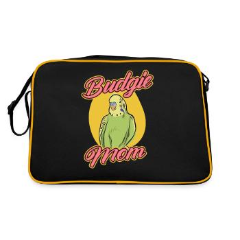 Budgerigar Mama Parrot Bird Budgie - Retro Bag - black/gold - Back