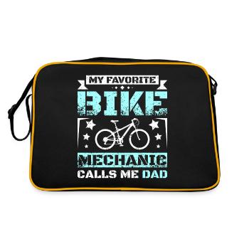 Mon mécanicien de vélo préféré m’appelle papa - Sac Retro - noir/or - Dos
