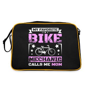 Mon mécanicien de vélo préféré m’appelle maman - Sac Retro - noir/or - Dos