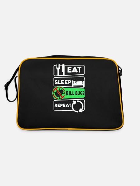 Bug Exterminator Eat Sleep Repeat - Retro Bag - black/gold - Back