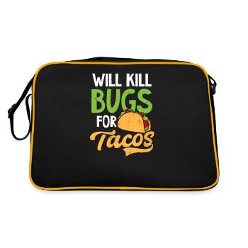 Bug Exterminator Will Kill Bugs For Tacos - Retro Bag - black/gold - Back