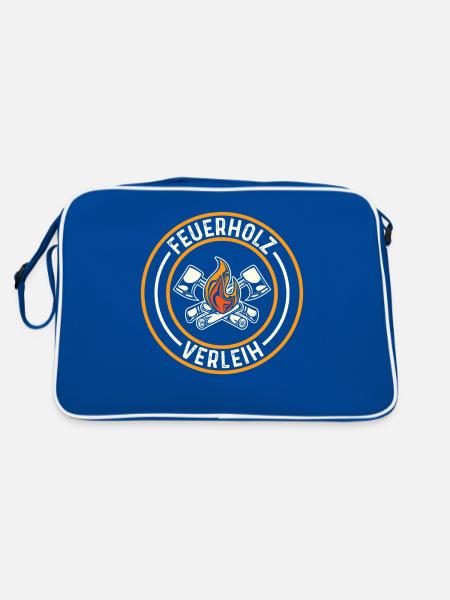 FEUERHOLZ VERLEIH - Retro Tasche - Blau/Weiß - Hinten