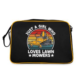 Seulement une fille La tondeuse à gazon aime la tonte de pelouse - Sac Retro - noir/or - Dos
