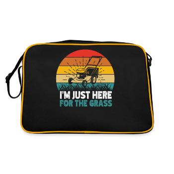 I'm only here because of the grass grass mowing lawn - Retro Bag - black/gold - Back