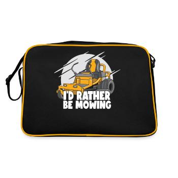 I'd rather mow the lawn lawn lawn grass - Retro Bag - black/gold - Back