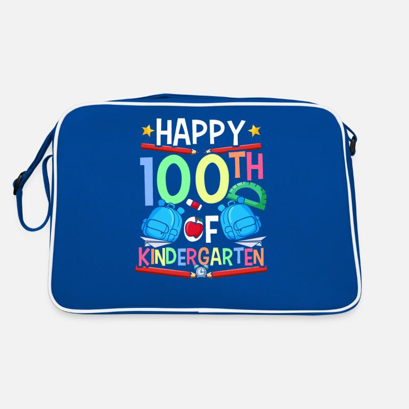 Happy 100 days in kindergarten 100 days Retro Bag