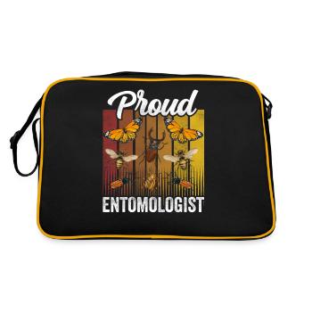 Stolzer Entomologe Entomologie Insekten Beruf - Retro Tasche - Schwarz/Gold - Hinten