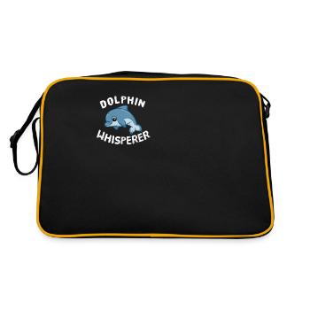 Funny Dolphin Lover Dolphin Whisperer - Retro Bag - black/gold - Back