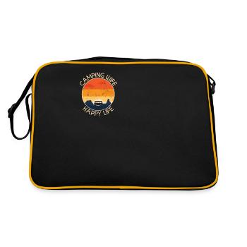 Camping Camping Camping Camping Caravane Camping Vacances - Sac Retro - noir/or - Dos