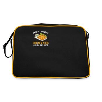 Just A Boy Who Loves Poulets Funny Nug Life - Sac Retro - noir/or - Dos