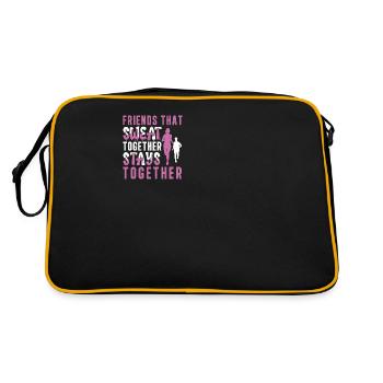 Friends That Sweat Together Stays Together Funny - Retro Bag - black/gold - Back